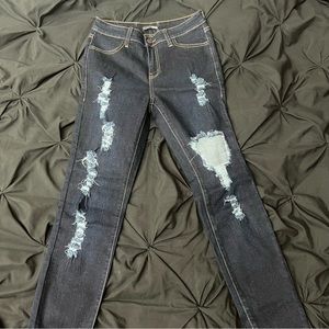 Dark Wash Ripped Jeans